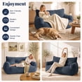 thumbnail image 2 of PamapicLife 61"W Bean Bag Chair Blue Large Foam Filled and Plush Corduroy Indoor Sofa, 2 of 8