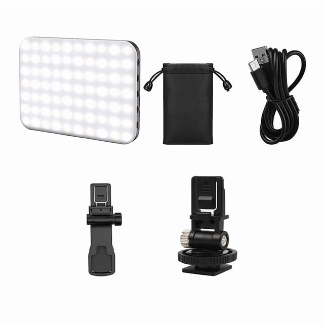 Luz de Relleno Portátil para Selfis, 60 LED, 3 Modos de Iluminación, para Grabar Videos, Fotos, Maquillaje y Reuniones, Color Negro.