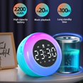 thumbnail image 6 of Christmas Gifts Liweisiy Led Electronic Bedroom Alarm Clock 12/24 Hours Alarm Calendar Temperature Adjustable Brightness Colorful Big Screen Desk Clock D1284 Blue Free Size, 6 of 9