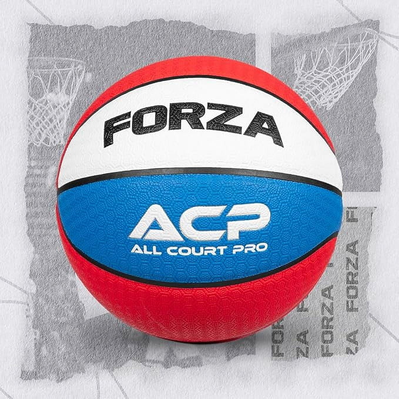FORZA All Court Pro Basketball – Premium Microfiber Leather Ball for Indoor & Outdoor Play - Official Sizes for All Ages