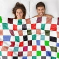 thumbnail image 7 of Kainsy Checkered Throw Blanket, Flannel Fleece Plaid Bed Blankets Colorful Checkerboard Blanket Comfort Soft Cozy Fuzzy Bed Best Gift Blanket for Couch Sofa Bedroom Adults Kids(60"x80"), 7 of 7