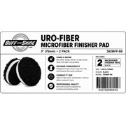 Buff and Shine URO-Fiber Microfiber Finishing Pad, 3 Inch, Black, 2 Pack, 392MFP-BK