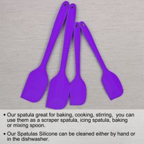 4pcs Kitchen Cooking Silicone Spatula Set Heat Resistant Turners Scraper Baking Utensils Purple