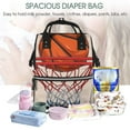 thumbnail image 5 of Zufioo Basketball Shot Print Large capacity mommy bag, diaper bag, waterproof parent-child backpack, multi-pocket design backpack suitable for travel and shopping, 5 of 6