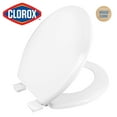 Clorox Antimicrobial Round Wood Toilet Seat with Easyoff Hinges