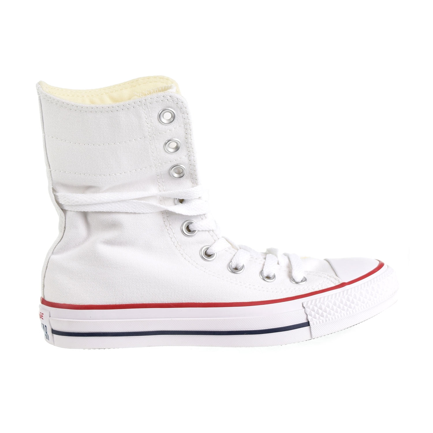 Converse Women's Chuck Taylor Hi-Rise Extra High White / Blue Red High-Top  Canvas Fashion Sneaker - 7M 