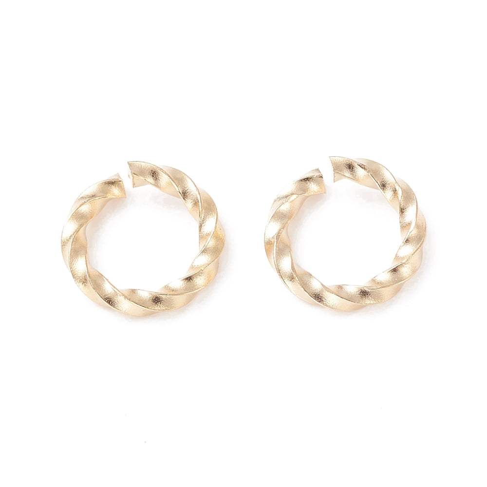 200 pc 304 Stainless Steel Jump Rings Open Jump Rings Twisted Real 24k golden Plated 18 Gauge 8x1mm Inner Diameter: 6mm