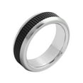 thumbnail image 3 of Men’s Stainless Steel 8mm Two-Tone Black Mesh Wedding Band, 3 of 5