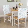 thumbnail image 5 of Summer Nautical Chair Covers Set of 8 Watercolor Ocean Conch Coastal Polka Dot Chair Back Covers Stretch Removable Washable Slipcovers Protector for Dining Room Kitchen Party Decor, 5 of 9