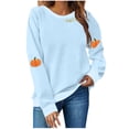 thumbnail image 3 of Frostluinai Chandail de l\'Action de Grâce pour Femmes Col Rond Manches Longues Chandails Citrouille Chandails Décontractés Amples d'Automne Chandails à Enfiler Hauts Chandails, 3 of 5
