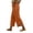 1365#Orange, variant on Women's 2026 Casual Gauze Cropped Pants Elastic Waist Loose Beach Capri Trousers with Pockets White S
