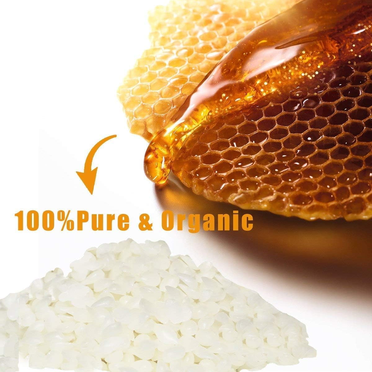 DOTUHAO 2LB White Beeswax Pellets, Candle Wax, Beeswax for Skin, Candle Making Wax, Bees Wax for Homemade Handmade DIY Projects Candles Making (2LB)