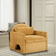 thumbnail image 2 of MDQMD Modern Chenille Accent Chair with Built-in Cat Bed - Yellow Pet-Friendly Lounge Sofa, Washable Covers & Space-Saving Design for Living Room/Bedroom, 2 of 9