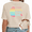 1-Apricot, variant on Giffimy Women's Brown Rainbow Brain Back Print Tee Vintage Washed T-Shirt Short Sleeve Relaxed Fit Top
