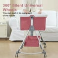 thumbnail image 6 of JieC 5-in-1 Baby Bassinet with Wheel,Adjustable Height Infant Bedside Crib with Diaper Table & Mosquito Net,Pink, 6 of 9