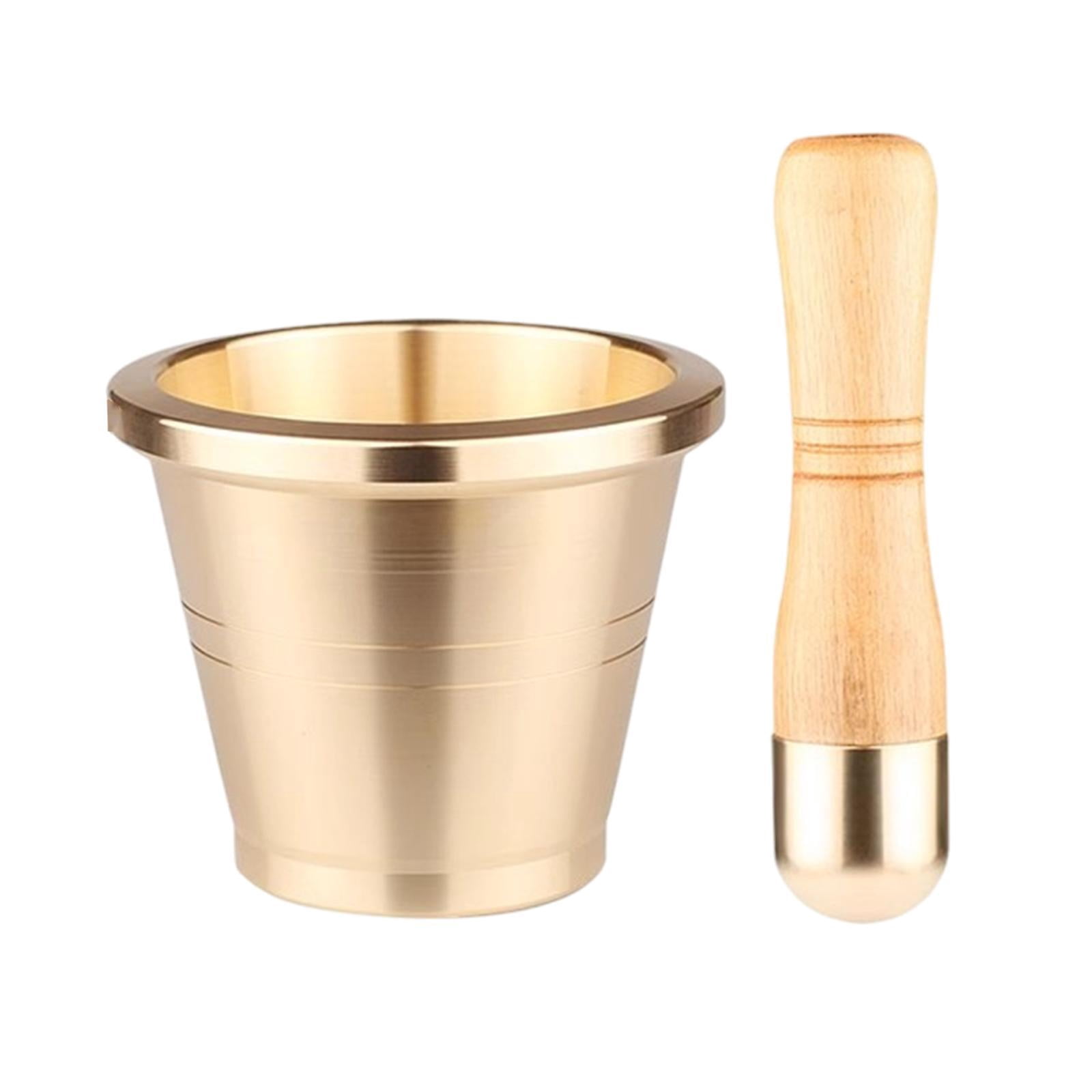 Fiocias Brass Grinder Set Garlic Crusher Versatile Easy to Clean Salt Pepper Mills Spice Medium