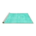 thumbnail image 2 of Ahgly Company Machine Washable Indoor Square Persian Turquoise Blue Traditional Area Rugs, 6' Square, 2 of 4