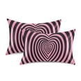 thumbnail image 2 of Dailycode Satin Pillow Case King Silk Pillow Cover for Hair and Skin Envelope Closure Pink and Black Heart-shaped 20"x40", 2 of 9