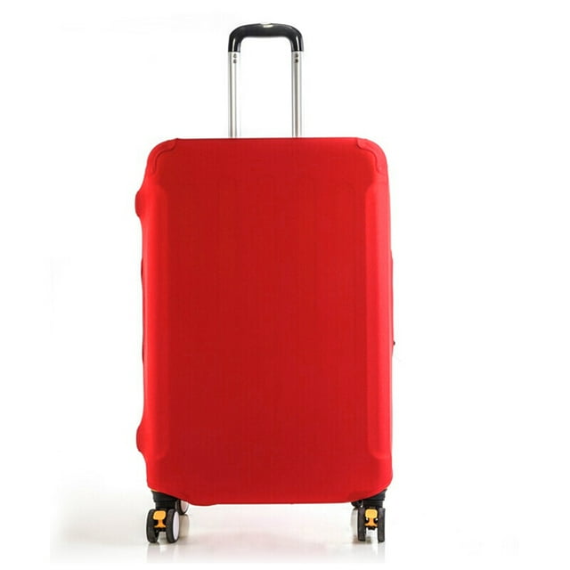 Luggage Cover Suitcase Protector Airplane Pattern Print Thicker Elastic Dust Cover To 18-32 Inch Trolley Case Travel Accessories Pure red XL