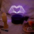 thumbnail image 1 of 1 lámpara de noche Love 3D, lámpara de ilusión óptica 3D con tacto, luz ambiental que cambia de 7 colores para dormitorio, 1 of 6