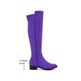 thumbnail image 5 of BLISSFUL STEP Women's Knee High Boots Chunky Heel Faux Suede Fall Winter Boots Purple 6, 5 of 7