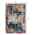 thumbnail image 2 of 5â€™ x 8â€™ Blue and Red Mod Distressed Area Rug, 2 of 9