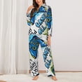 thumbnail image 2 of Vsdgher Game All Day Pajamas Set Long Sleeve Sleepwear Womens Button Down Nightwear Pj Sets-Small, 2 of 7