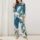 thumbnail image 2 of Fotbe Game All Day Conjunto de Pijama de Manga Larga para Mujer con Estampado, Ropa de Dormir de 2 Piezas, Conjunto de Casa Suave y Cómodo con Bolsillos-X-Large, 2 of 7
