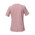 thumbnail image 5 of Womens Tops Short Sleeve Summer Tops For Women Casual Round Neck Loose Single Breasted Womens T Shirts, 5 of 6