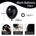 thumbnail image 2 of Globos de fiesta Awenztech de látex negro, 30 cm, 50 unidades, con cinta, 2 of 7