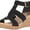 Black Snake, variant on Shoes Womens Barton Faux Leather Snake Print Wedge Sandals