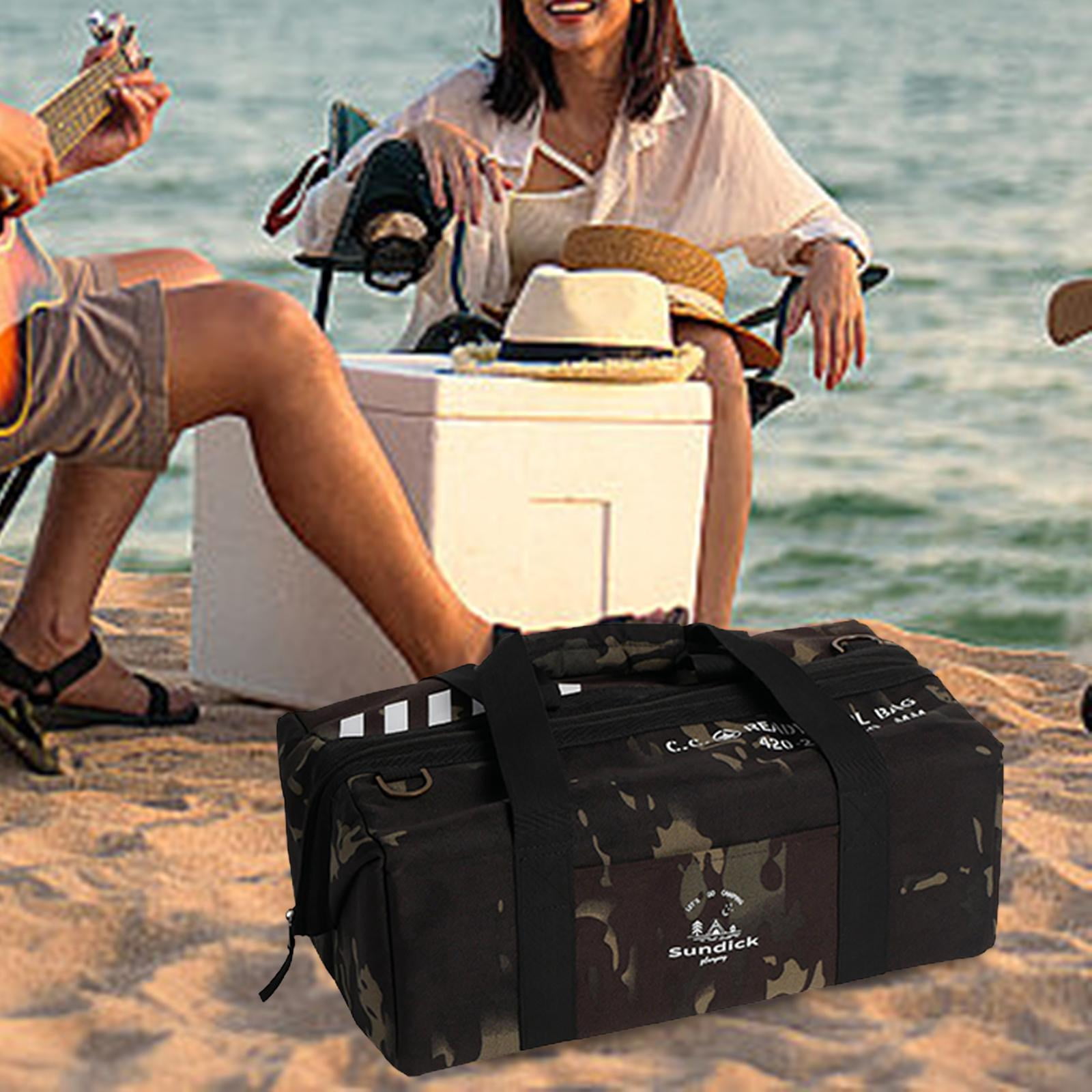 Colaxi Camping Storage Bag Tool Bag for Professionals Container Case Tools Storage Bag Handbag for Trunk Outdoor Picnic Garage Travel Black