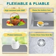 thumbnail image 4 of Silicone Sink Protectors for Kitchen Sink with Rear Drain - 26"x 14" Kitchen Sink Mats Accessory, Non-Slip Heat Resistant Sink Mat for Bottom of Farmhouse Stainless Steel Sink (Rear Hole), 4 of 8