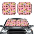 thumbnail image 2 of Windshield Sun Shade, Colourful Ice Cream Print Pink Foldable Car Sun Shade Windshield For Front, 2 Pieces, 2 of 4