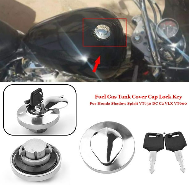 Lefu Fuel Gas Tank Cover Cap Lock Key for Honda Shadow Spirit VT750 DC C2 VLX VT600 Walmart