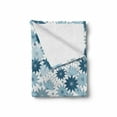 thumbnail image 2 of Botanical Soft Flannel Fleece Throw Blanket, Illustration of Festoon Theme Floral Pattern Blooming Flowers in Soft Tones, Cozy Plush for Indoor and Outdoor Use, 70" x 90", Night Blue, by Ambesonne, 2 of 6
