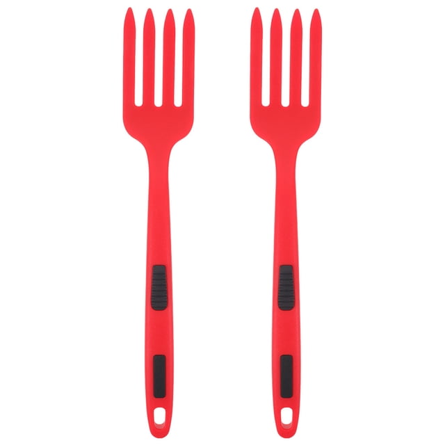 2pcs Silicone Flexible Fork Flexible Fork Heat-Resistance Cooking Fork Tools Dishwasher Safe Kitchen Fork