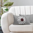 thumbnail image 2 of Burgundy White Daisy Pillow Covers 12x20 Set of 2 Spring Summer Grey Colored Decorative Throw Pillows Outdoor Modern Art Flower Pillowcase Lumbar Linen Cushion Case for Home Sofa Couch Bed, 2 of 6