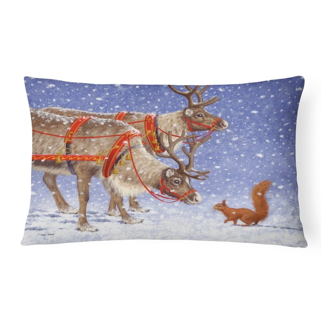 Carolines Treasures ASA2173PW1216 Reindeer & Squirrel Fabric Decorative Pillow
