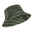 thumbnail image 2 of Naloa Jungle Green Camo USA Flag Reflective Double-Sided Bucket Hat, Sun Hat, Soft and Breathable for Gardening, Beaching, Camping, Hiking, Fishing, 2 of 9