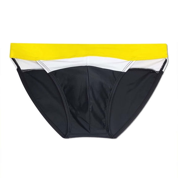 Umfun Men's Color Block Stripe Swim Briefs Low Rise Slim Fit Premium Stretch Swim Bikini for Beach Sunbathing Pool and Casual Resort Leisure Wear