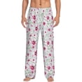 thumbnail image 2 of Picia Lilies Flowers Mens Soft Woven Cotton Elastic Waistband Sleep Pajama Pant Lounge Sleep Pant With Pockets And Drawstring-X-Large, 2 of 9