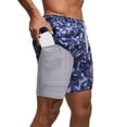 thumbnail image 4 of Yuemengxuan Men 2-in-1 Workout Shorts, Camouflage Beach Pants with Drawstring, Pockets, 4 of 4