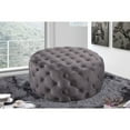 thumbnail image 4 of Meridian Furniture Addison Button Tufted Gray Velvet Ottoman and Bench, 4 of 4