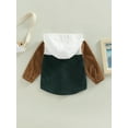 thumbnail image 4 of Bagilaanoe Toddler Baby Boy Girl Hooded Shirt Contrast Color Long Sleeve Single-Breasted Shacket Jacket with Pockets 1T 2T 3T 4T 5T 6T Kids Fall Casual Outwear, 4 of 8