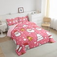 thumbnail image 3 of Manfei Kawaii Santa Claus Full Size Comforter Sets,Cartoon Christmas Tree Bedding Comforter Set,Pink White Bedding Sets For Kids,Luxury Bedroom Decor Reversible,3pcs, 3 of 8