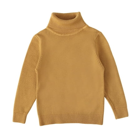 

Toddler Boys and Girls Winter High Neck Sweater Classic Versatile Solid Color Long Sleeve Knitted Sweater Children s Casual High Neck Bottoming Shirt