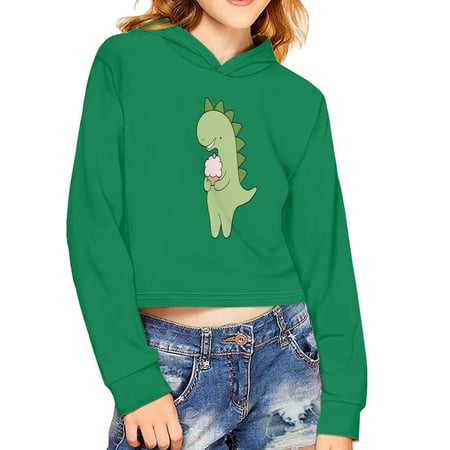 

Renewold Ice cream Dinosaurs Hoodies Cute Crop Tops for Kids Girls 5-6 Years Hoodie Warmth Long Sleeve Pullover Sweatshirts Cold Weather Outgoing School Jacket