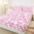 thumbnail image 3 of Manfei Paisley Bed Sheets,Retrp Rustic Flower King Sheets,Pink White Sheet Set For Girl,Luxury Bedroom Decor,4 Pieces, 3 of 7