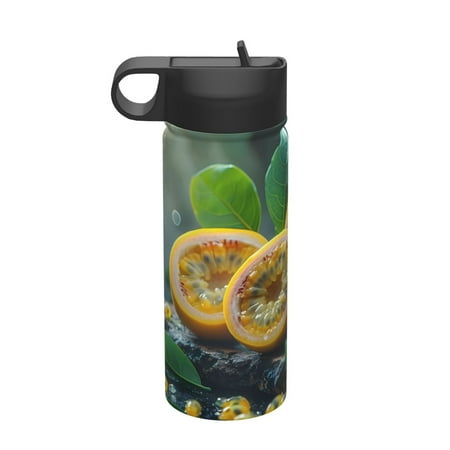 

Fuzoiu Fresh Passion Fruit Still Life Print 18oz Insulated Sports Kettle Outdoor Sport Gym Stainless Steel Water Bottle With Straw Lid